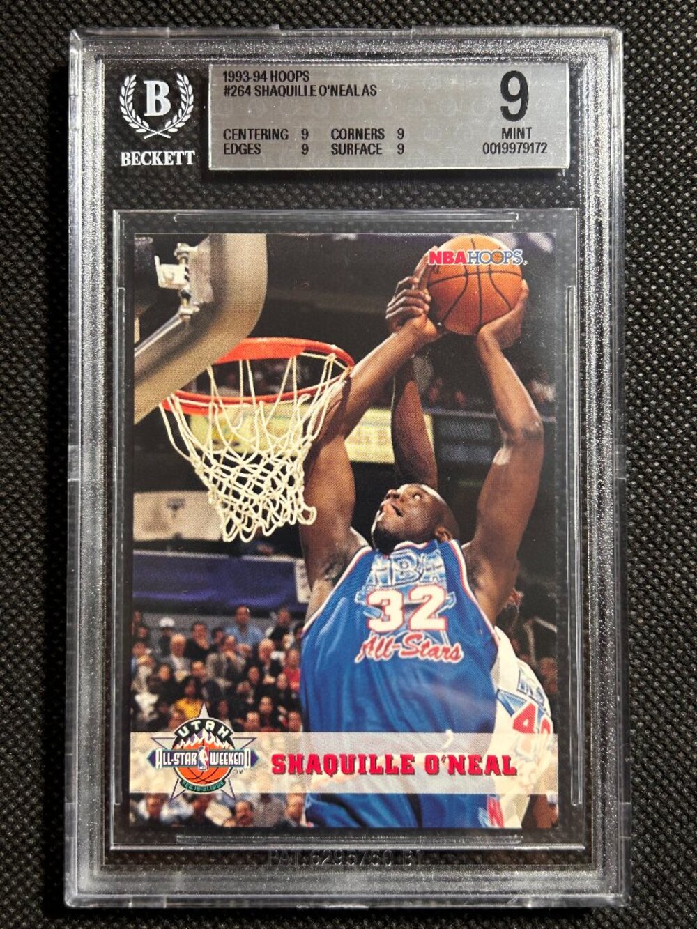 1993 NBA Hoops Shaquille O’Neal #264 BGS 9 Mint HOF Orlando Magic